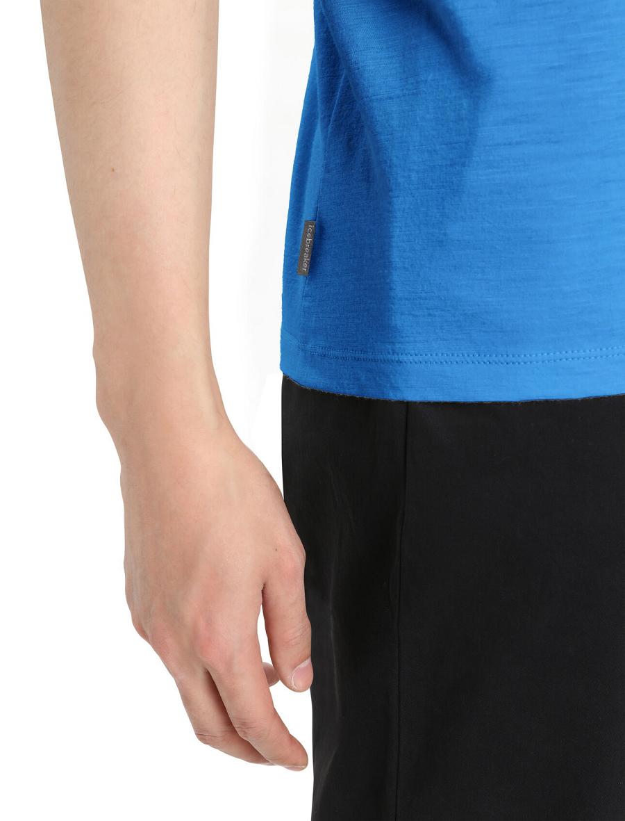 Koszulki Icebreaker Merino Tech Lite II Krótkie Sleeve Tee Męskie Niebieskie | PL 1785FDNM